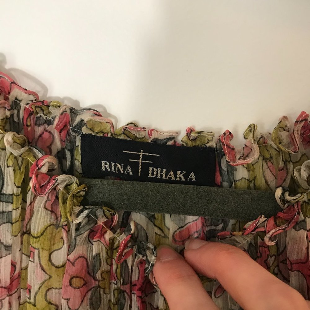 Rina Dhaka Sheer Mini Sleeveless Beaded Swing/Trapeze Dress - Picture 8 of 10